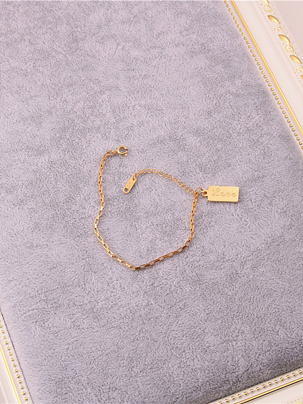 Titanium With Gold Plated Simplistic Square Bracelets