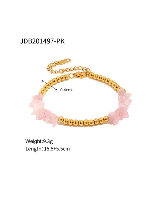 Bracelet en perles de bohème géométrique en pierre naturelle en acier inoxydable