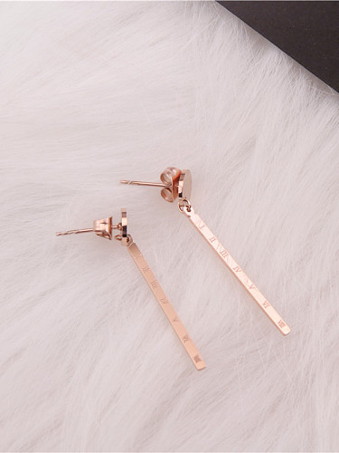 Geometric Fashionable Rose Gold Stud Earrings