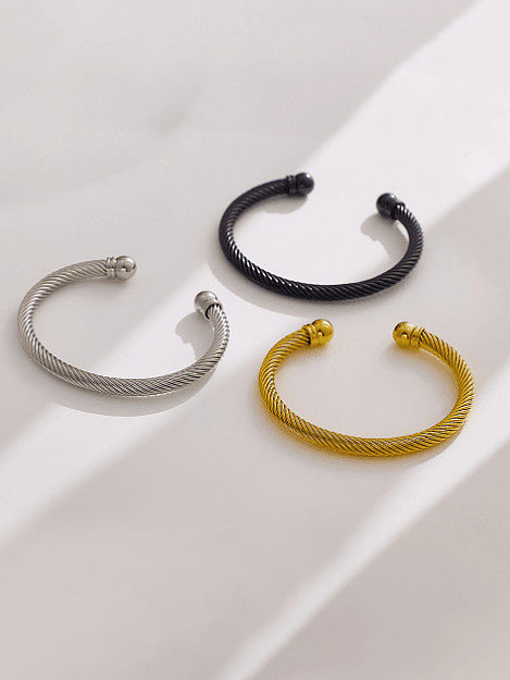 Bracelet manchette minimaliste irrégulier en acier inoxydable
