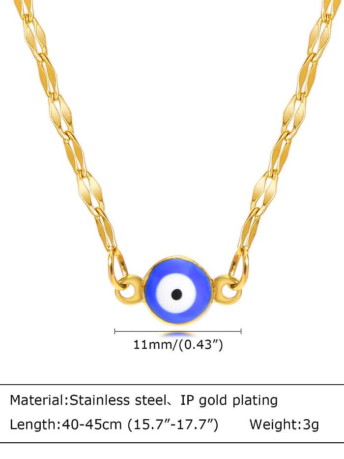 Edelstahl Emaille Evil Eye minimalistische Halskette
