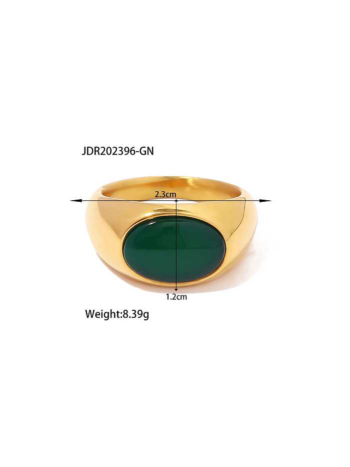 Jade Geometric Trend Band Ring aus Edelstahl