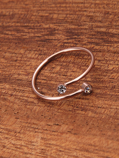 Simple Style Zircons Opening Ring