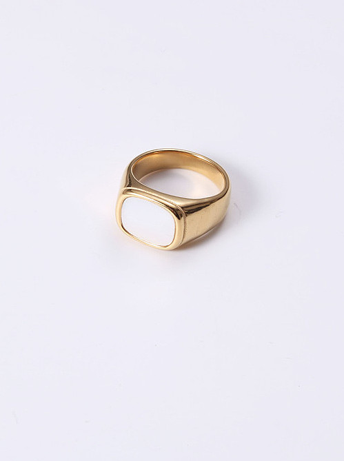 Titanium With Gold Plated Simplistic Geometric Band Rings