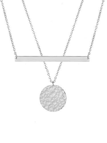 Collar minimalista geométrico de acero inoxidable con varios hilos
