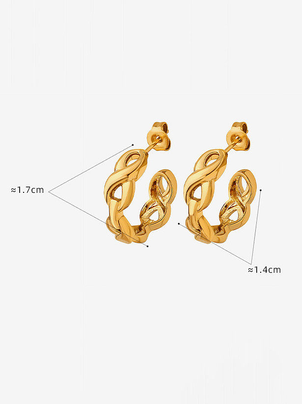 Brass Hollow Geometric Vintage Stud Earring