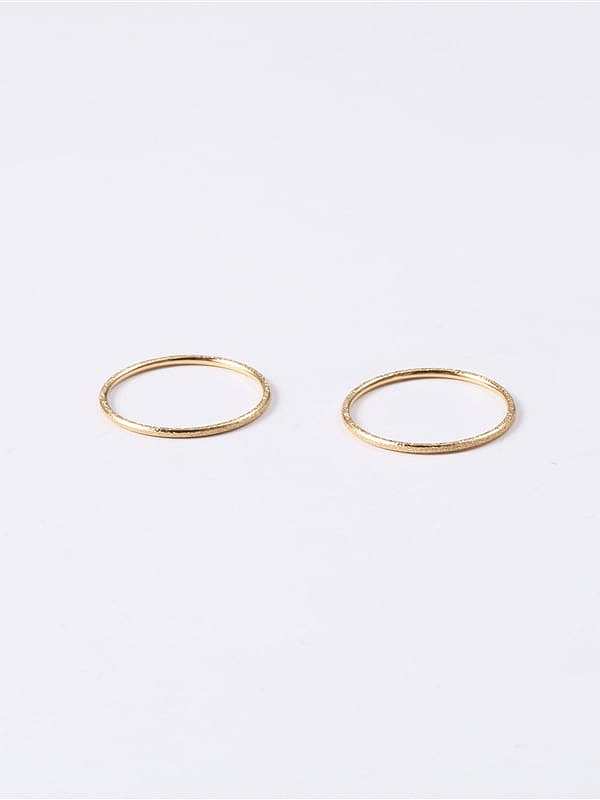Titanium With Imitation Gold Plated Simplistic Round Band Rings