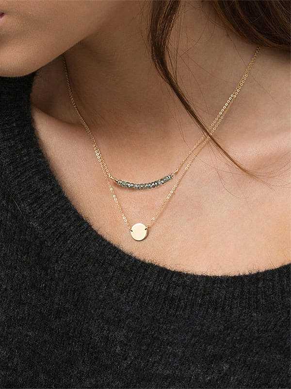 Stainless steel Bead Geometric Minimalist Necklace