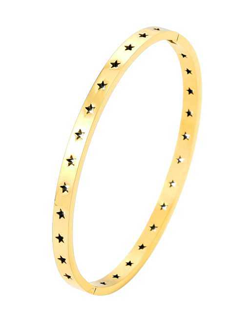 Bracelet minimaliste en acier au titane avec pentagramme creux