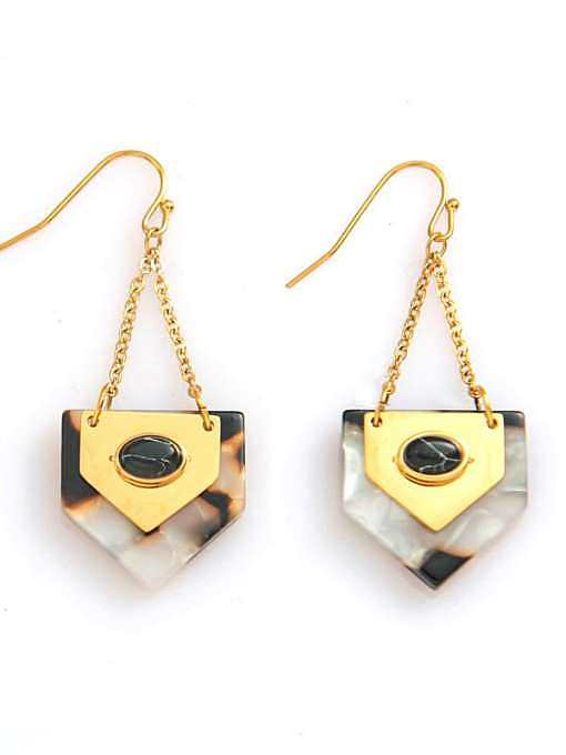 Brincos de moda simples geométricos de aço de titânio