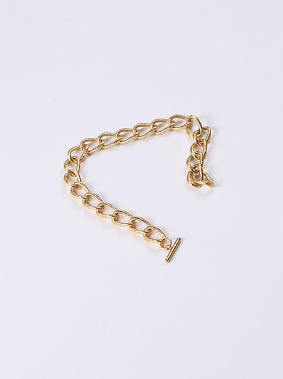 Titanium With Gold Plated Exaggerated Hollow Chain Bracelets