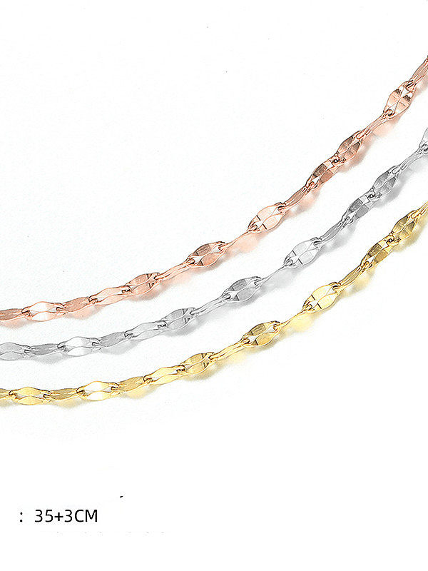 Titanium Steel Round Chain Minimalist Multi Strand Necklace