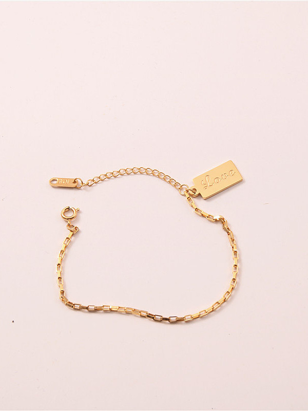 Titanium With Gold Plated Simplistic Square Bracelets