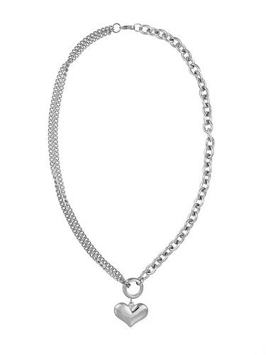 All-match non-fading glossy love titanium steel necklace