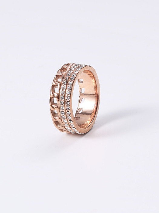 Titanium With Rose Gold Plated Simplistic Round Stacking Rings