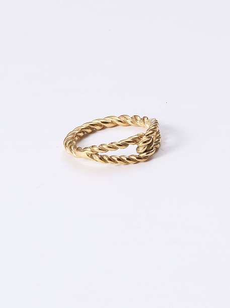 Titanium With Gold Plated Simplistic Hollow Geometric Band Rings