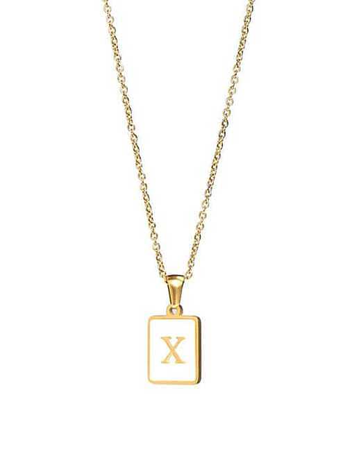 Stainless steel Shell Message Trend Initials Necklace