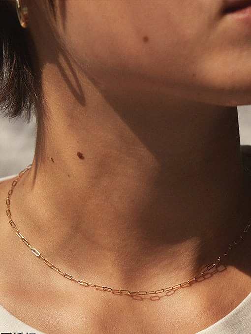 Titanium Irregular Minimalist Link Necklace