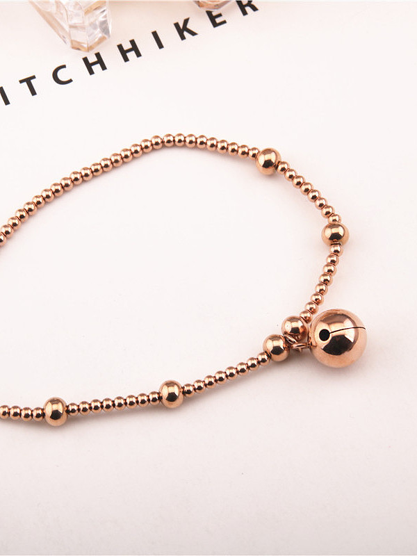 Bracelet de cheville en titane avec perles simples