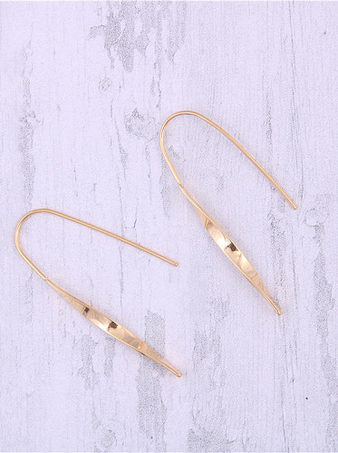 Boucles d'oreilles en titane avec crochet en chaîne simpliste plaqué platine
