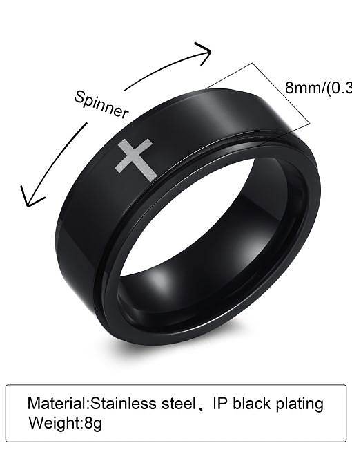 Stainless steel Geometric Cross Minimalist Band Ring