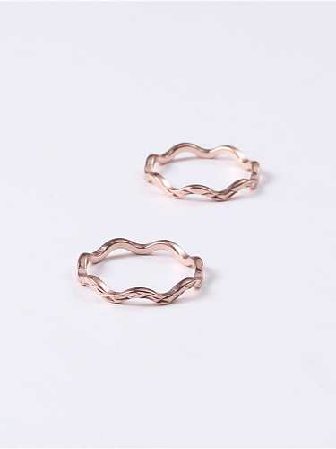 Titanium Irregular Minimalist Wave Midi Ring