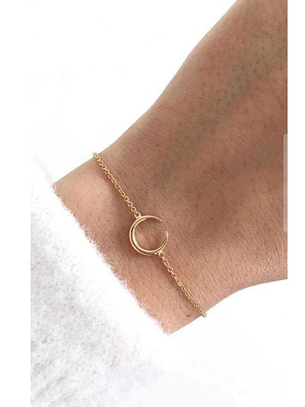 Titanium Smooth Moon Minimalist Bracelets