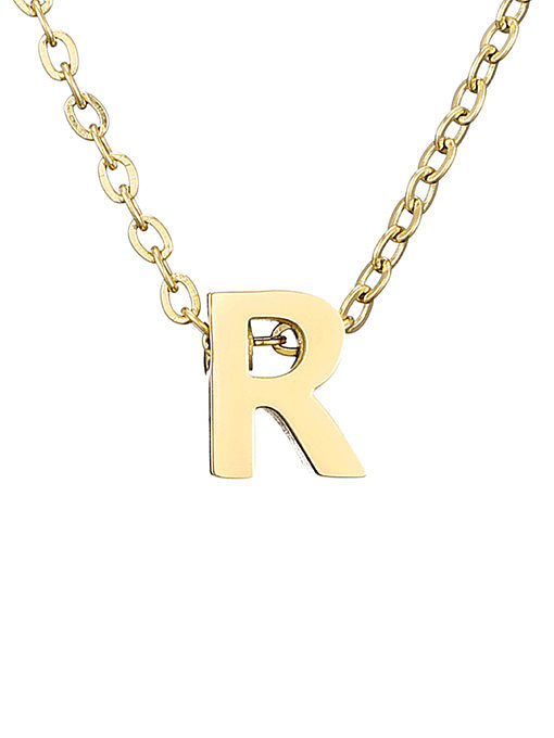 Titanium Letter Minimalist Initials Pendant Necklace