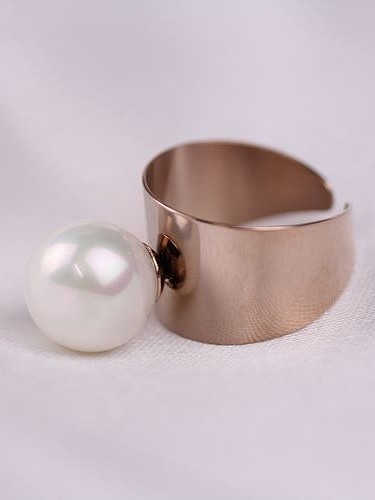 Artificial Pearl Exaggerated Opening Ring