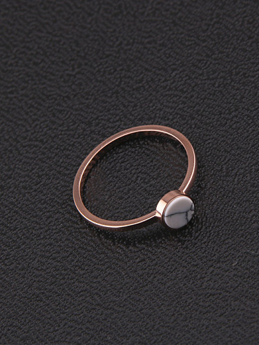 Simple Style Round Stone Women Ring