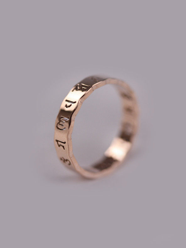 Hollow Words Retro Style Ring