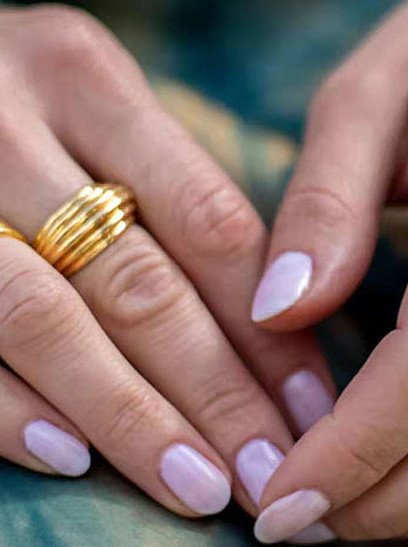 Titanium With Gold Plated Simplistic Irregular Midi Rings
