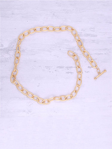 Colliers en titane avec chaîne simpliste plaqué or