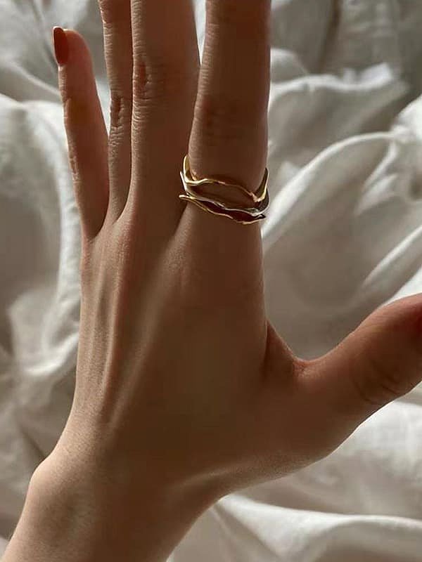 Titanium With Imitation Gold Plated Simplistic Round Band Rings