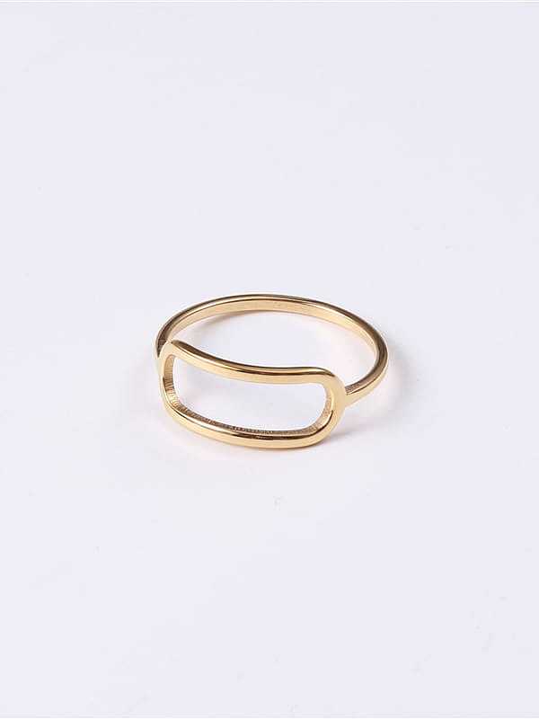 Titanium With Imitation Gold Plated Simplistic Geometric Band Rings