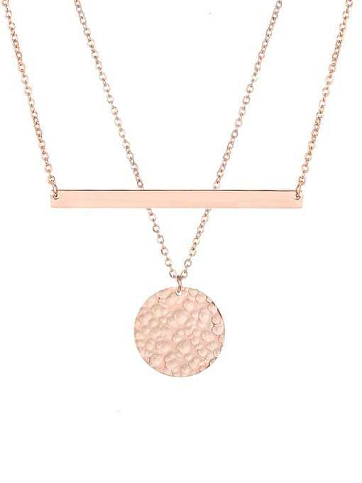 Collier multi-rangs minimaliste géométrique en acier inoxydable