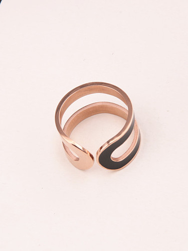 Geometric Titanium Fashion Opening Ring