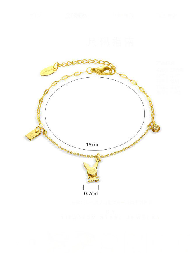 Stainless steel Rabbit Pendant Cute Bracelet