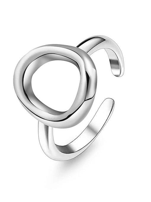 Simple and stylish O-shaped opening stainless steel ring