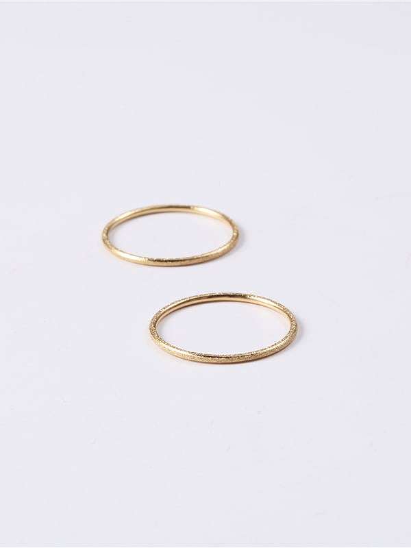 Titanium With Imitation Gold Plated Simplistic Round Band Rings