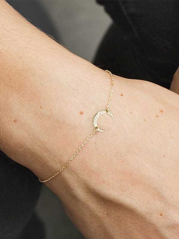 Bracelet à maillons minimalistes Lune en acier inoxydable