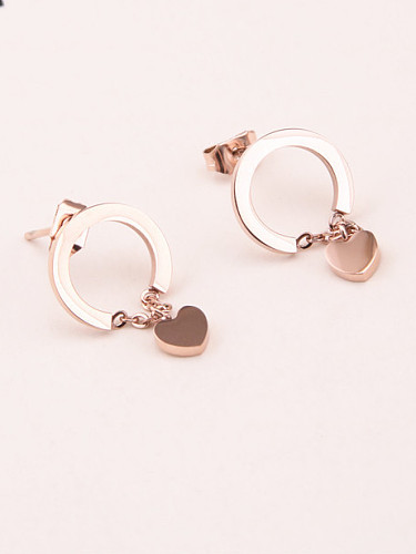 Round Heart-shaped Temperament Earrings