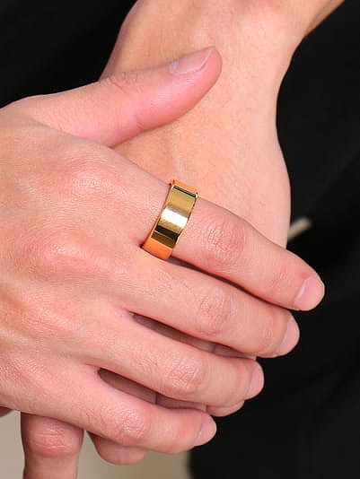 Titanium Steel Geometric Minimalist Band Ring