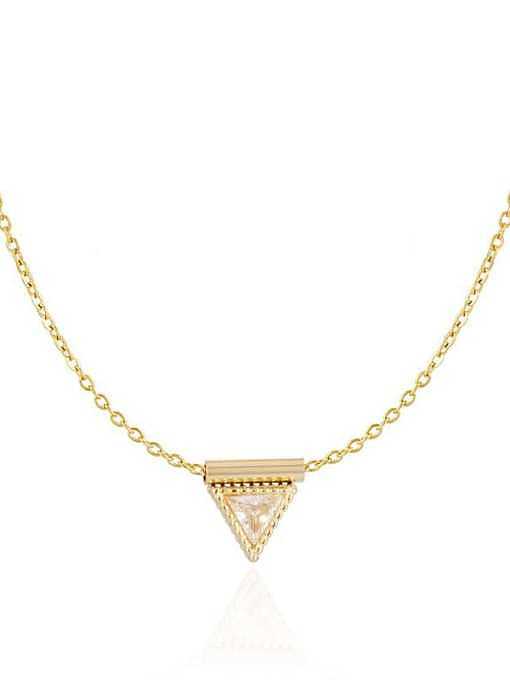Stainless steel Cubic Zirconia Triangle Minimalist Necklace