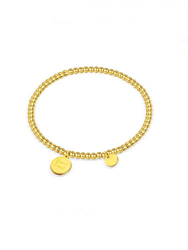 Bracelet perlé vintage géométrique en acier au titane