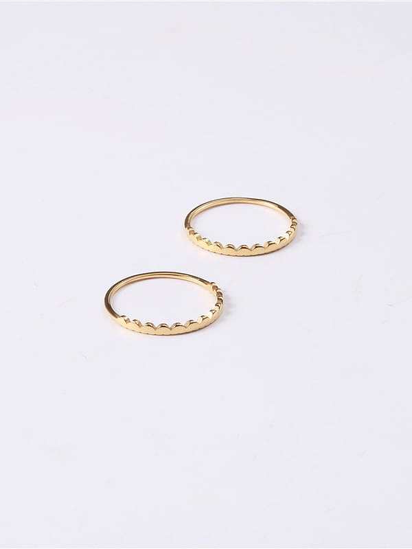 Titanium With Imitation Gold Plated Simplistic Irregular Band Rings