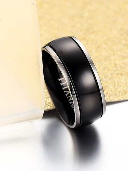 Titanium Steel Geometric Minimalist Band Ring