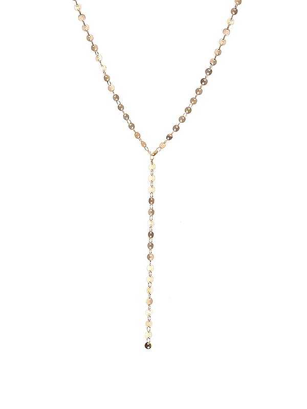 Unregelmäßige minimalistische Lariat-Halskette aus Edelstahl