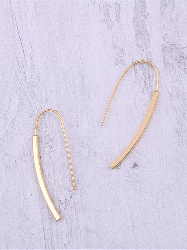 Boucles d'oreilles en titane avec crochet irrégulier simpliste plaqué or