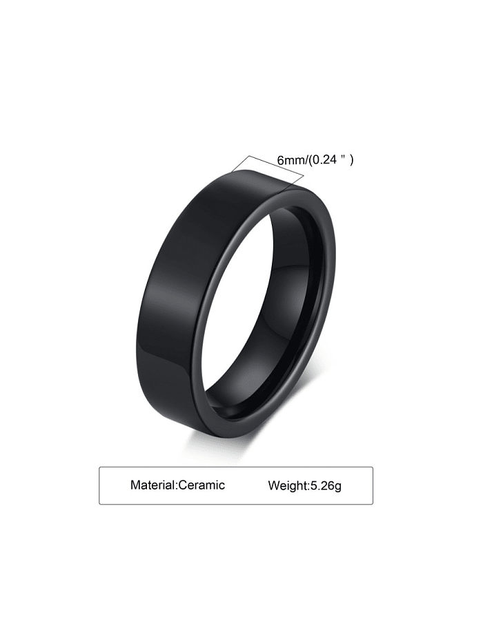Ceramic Geometric Minimalist Band Ring